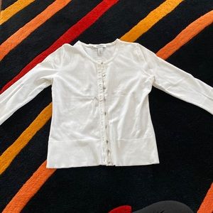3/4 sleeve white cardigan